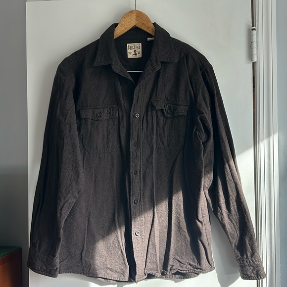 RED HEAD Long Sleeve Flannel Shirt, Men's Size L cotton green type Vintage Second Hand